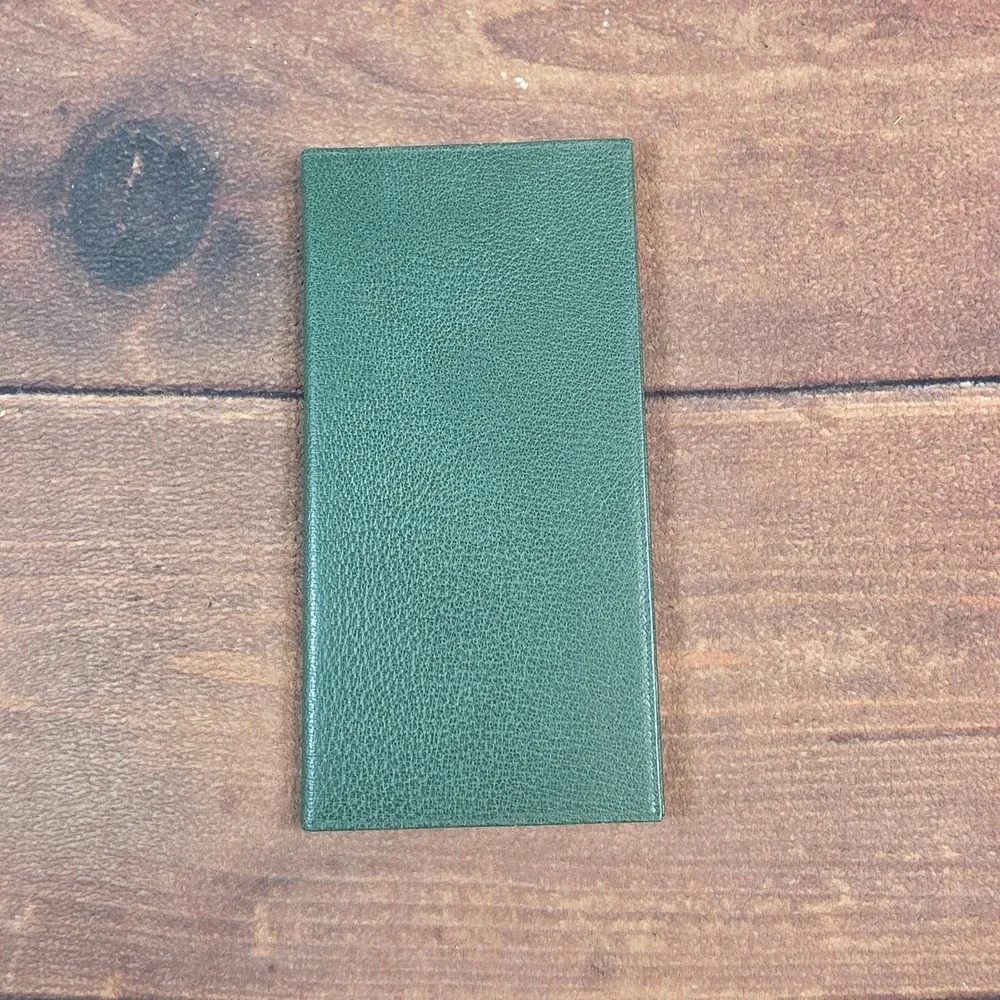 Smythson Business Card Holder Mens OS Green Excellent Grained Leather England